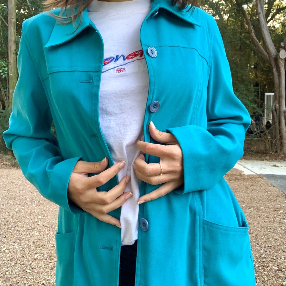 THRIFTED Blue Overcoat/Button up